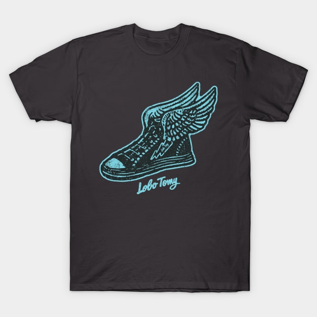 LOBO TOMY flying sneakers T-Shirt by boozecruisecrew